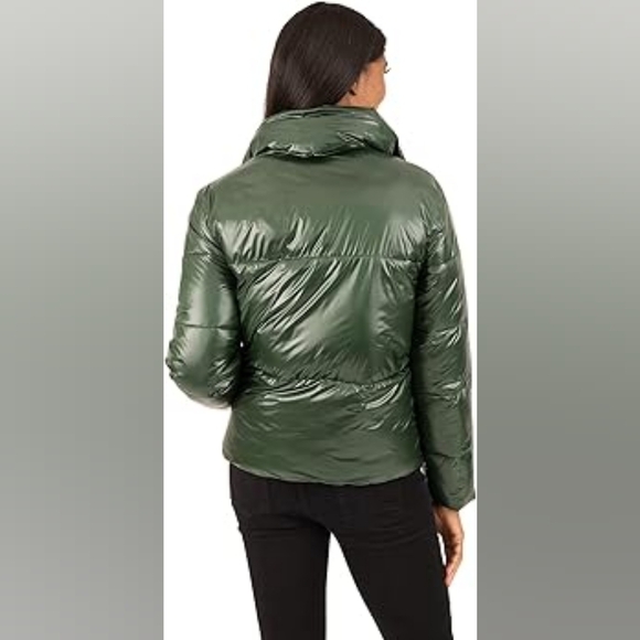 RACHEL Rachel Roy Women's Green Faux Down Puffer Jacket Size M NWT - Picture 3 of 13